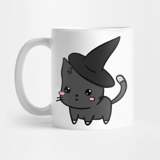 Cute Cat With Witch Hat Mug